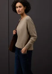 Cosy Dolman Pullover female Beige