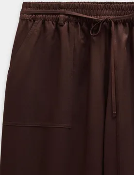 Pantalones anchos de mujer con cintura elástica en liso - Parfois - FashionsVida