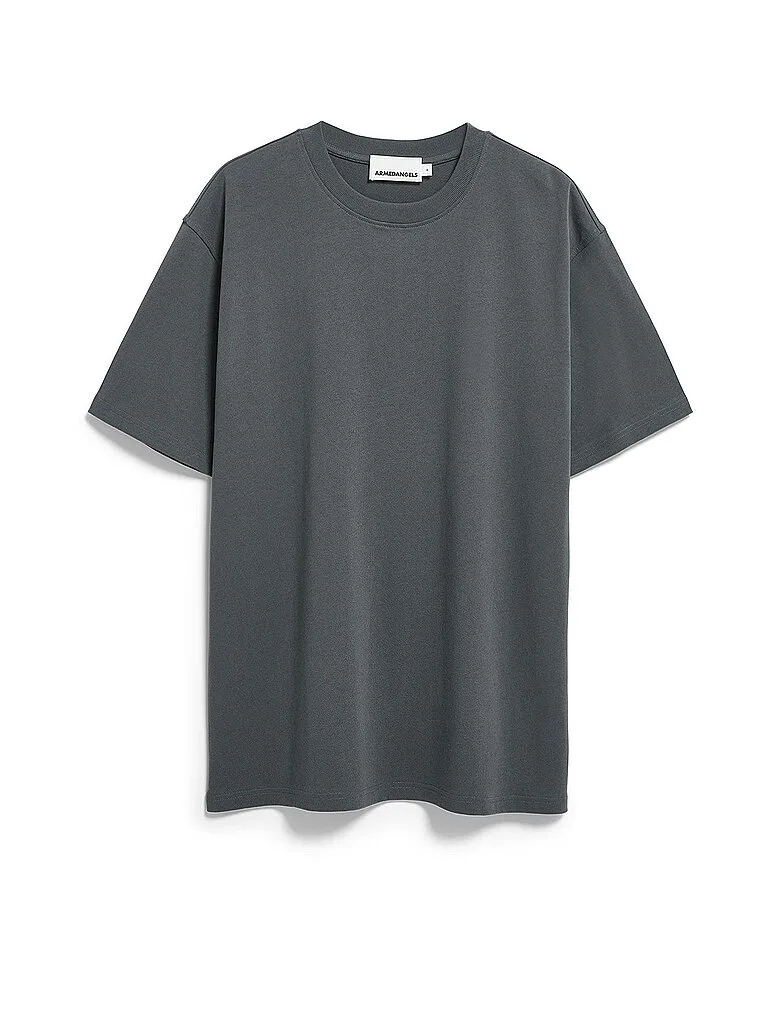 T-Shirt MAARKOS verde scuro L - Armedangels - FashionsVida