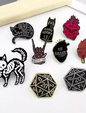 Punk style enamel Pins Night sky Heart Black skeleton cat Brooches for women Dragon & Dungeon Dice hand lapel Pin Badges Jewelry - Aliexpress - FashionsVida