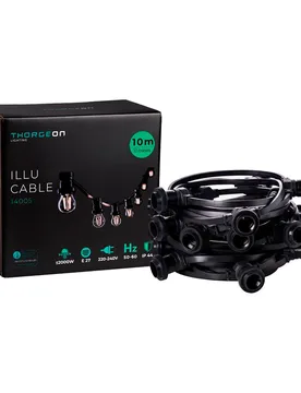 Guirlande Lumineuse 2000w 50-60hz 220-240v E27 Ip44 10 M Black One Size - Thorgeon - FashionsVida