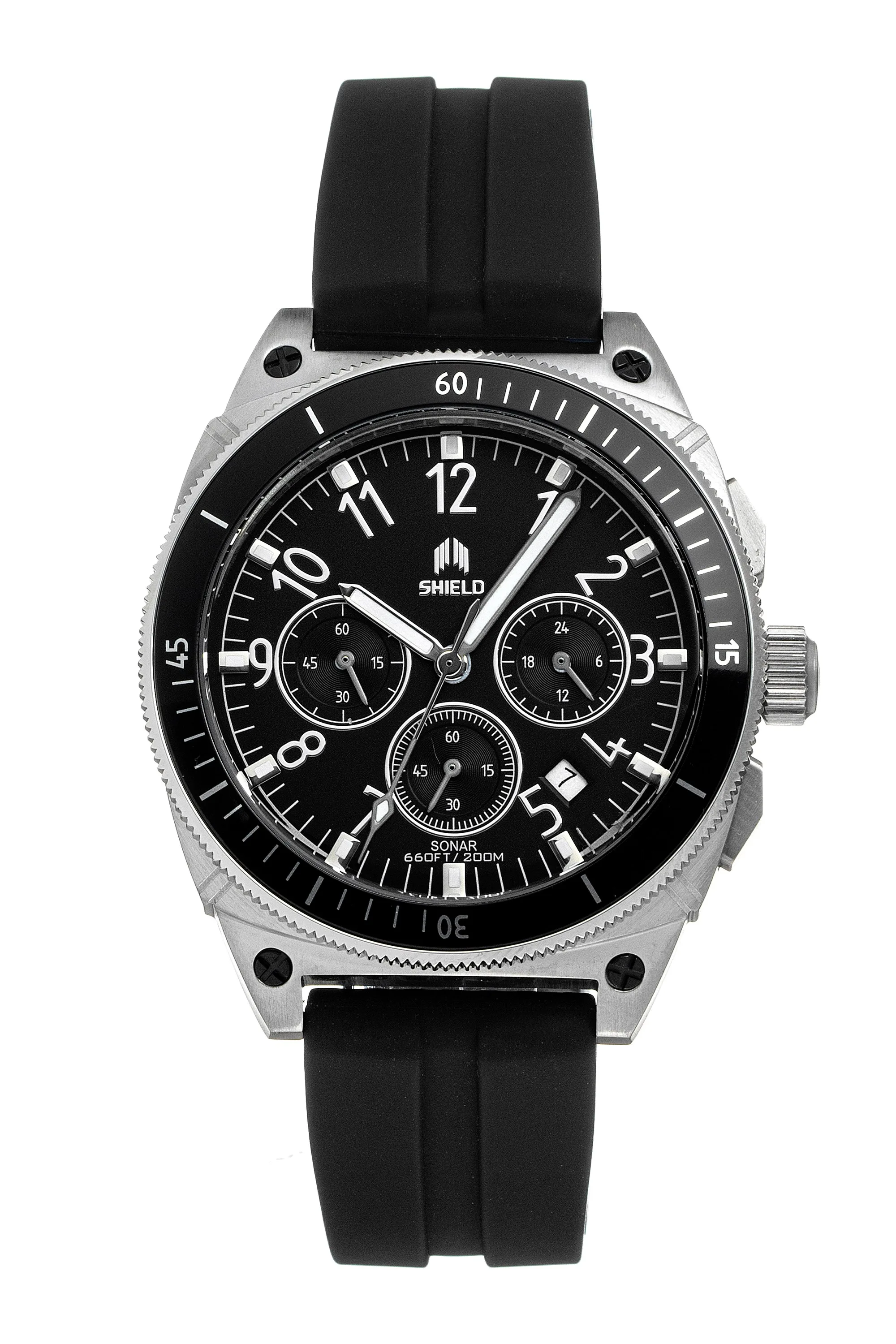 Sonar Chronograph Strap Watch with Date - - Size: ONESIZE - Shield - FashionsVida