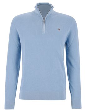 MICRO TEXTURED COTTON HALF ZIP male