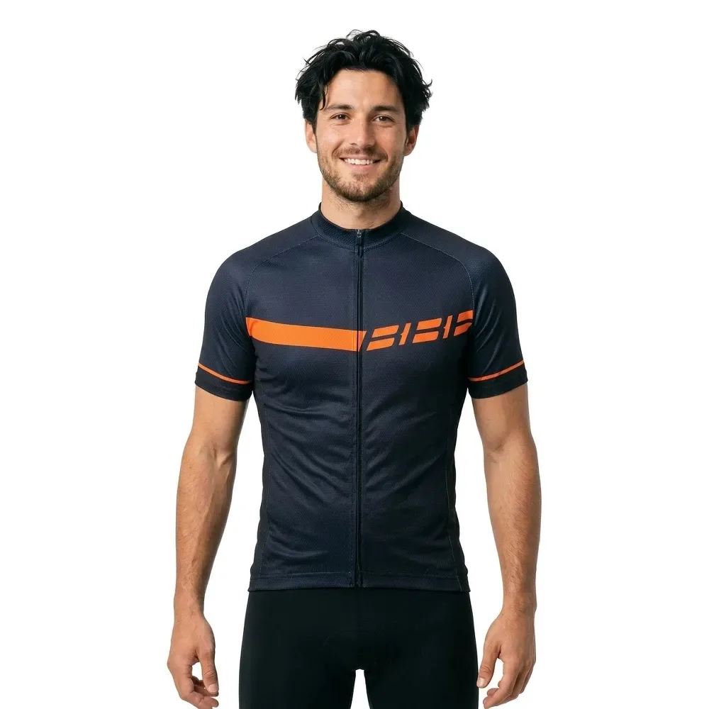 Maglia A Maniche Corte Keirin Black / Orange - BBB - FashionsVida