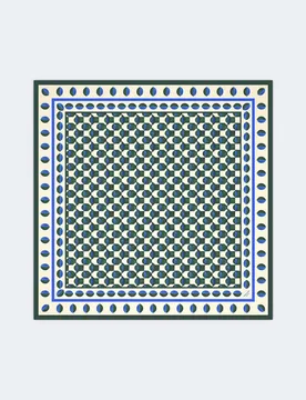 Foulard Weekend in seta a stampa geometrica verde e blu - Max Mara - FashionsVida
