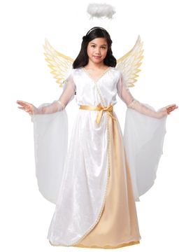 Himmlisches Engelskostüm für Mädchen Kinderkostüm weiss-gold - female