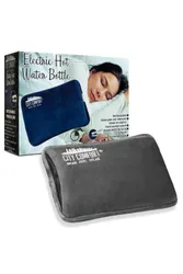 Electric Hot Water Bottle 6 Hour Heat Pad Warmth Rechargeable in Charcoal - Charcoal - Size: One Size