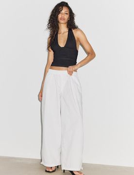 Neckholder-Top mit Schleife Schwarz XL