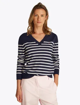 CO JERSEY STITCH S V-NK SWEATER femae