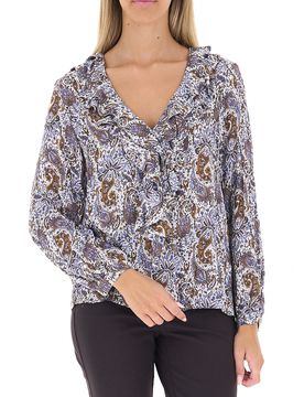 Blusa in viscosa AZZURRO POLVERE 44