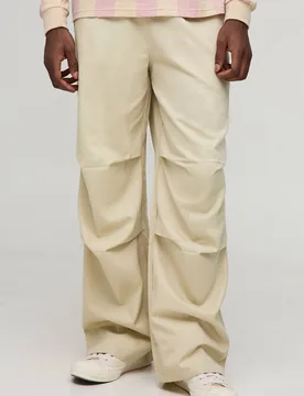 Men's Elasticated Waist Baggy Trousers Stone Size X-Small Stone XS - boohooMAN - FashionsVida