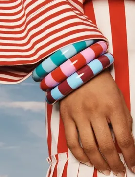 Dopamine Sweet Romantic Colorful Color-Blocked Striped Resin Bracelet Minimalist for Women Stylish Charm Ladies Stacking Jewelry - Aliexpress - FashionsVida