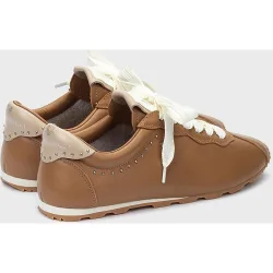 Zapatillas de mujer de piel con cordones