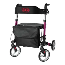 Leichtgewicht-Rollator Premium, Aluminium, mit Rückengurt und Tasche - AT51006 lila