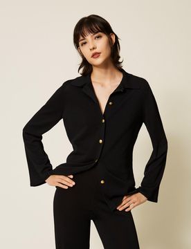 Chemise en maille avec boutons