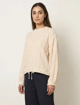Ruffle Detailed Sleeve Top - ONE / BEIGE - female - Blue Vanilla - FashionsVida