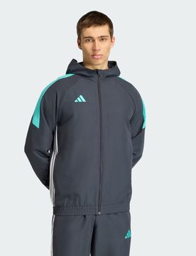 FELPA CON CAPPUCCIO TIRO 26 ESSENTIALS WOVEN XL Night Grey / Mint Rush / White
