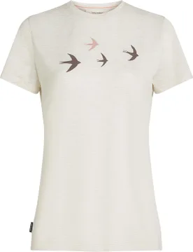 T-shirt de randonnée en laine de mérinos légère - W Merino 150 Tech Lite SS Tee Bird Transit Ecru Heather en Laine - Taille S - Icebreaker - FashionsVida
