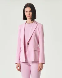 Giacca sfiancata monopetto rosa in viscosa stretch