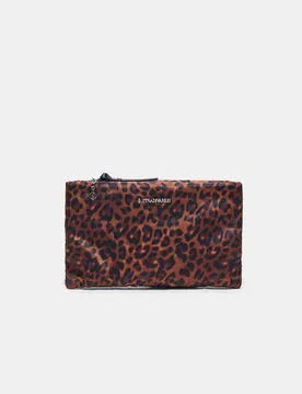 Flacher Kulturbeutel mit Leopardenmuster Braun OS - Stradivarius - FashionsVida