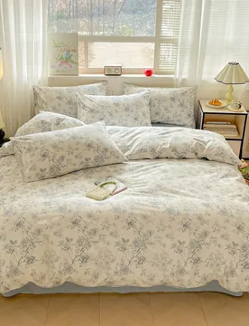 Juego de ropa de cama floral pastoral de 3 piezas, incluye 2 fundas de almohada + 1 funda nórdica, dormitorio acogedor - Shein - FashionsVida