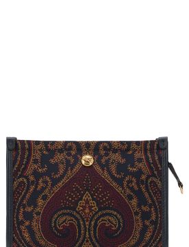 Mini Paisley Pouch Handbag Clutch with Zip Closure
