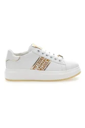 Sneakers Bianche con Bande Laterali Oro L8945 37