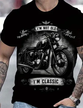D Printing Motorcycle T-Shirt Men's Short Sleeve Retro Classic T-Shirt Men's Street Cycling Shirt Top Oversized T-Shirt - Aliexpress - FashionsVida