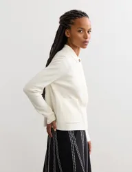 Pure Merino Wool Textured Knitted Jacket Ivory female