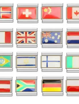 TOP Original World National Flag Modular Charms Italian Links Fit 9mm Stainless Steel Elastic Bracelet Making Diy Jewelry - Aliexpress - FashionsVida