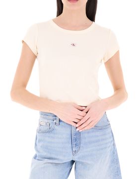 T-shirt a costine CREMA M