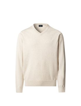 Hackett Pull col V en coton et soie