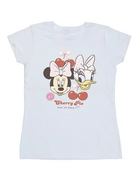 Minnie Mouse & Daisy Cherry T-Shirt - White - Size: M - Disney - FashionsVida