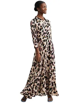 Robe Longue à Manches Courtes Savanna S Mellow Rose / Aop Liro Print XL