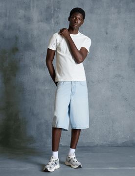 Bermuda Denim Baggy Fit 32 Bleu Clair