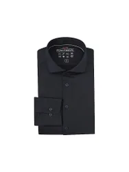Chemise en jersey coupe slim bleu marine 37