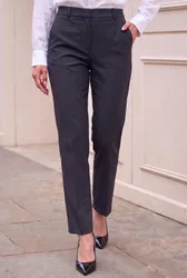 Women's Straight Leg Stretch Trouser in Charcoal Size: 14 - Charcoal - Size: 14