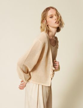 Cardigan et top en maille point filet