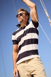 Ronald Mens Striped Polo Shirt