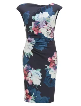 Cocktailkleid aus bedrucktem Scuba female