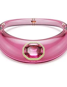 Girocollo Dulcis, Taglio ottagonale, Pavé, Rosa, Finitura oro 18K OS - Swarovski - FashionsVida