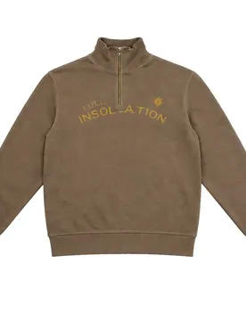 Felpa Con Mezza Zip 3000020 Embroidery Brown Out L