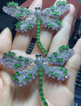 Natural A jadeite yang green egg surface dragonfly brooch pendant dual-purpose model (choose one of the best for diversity) - Aliexpress - FashionsVida