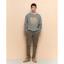 Pantalón de algodón multibolsillos slim de hombre bi-stretch