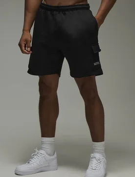 Herren Herren Active 7 Zoll Loose Fit Cargo Short Black Größe XS - boohooMAN - FashionsVida