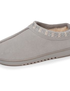 Chaussons botillons bas cuir Gris gris 41