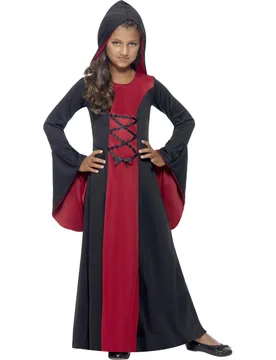 Edle Vampirin-Kinderkostüm Halloween rot-schwarz - RUBIES NL - FashionsVida