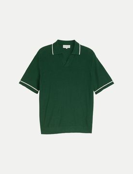 Strick-Poloshirt Grün XL