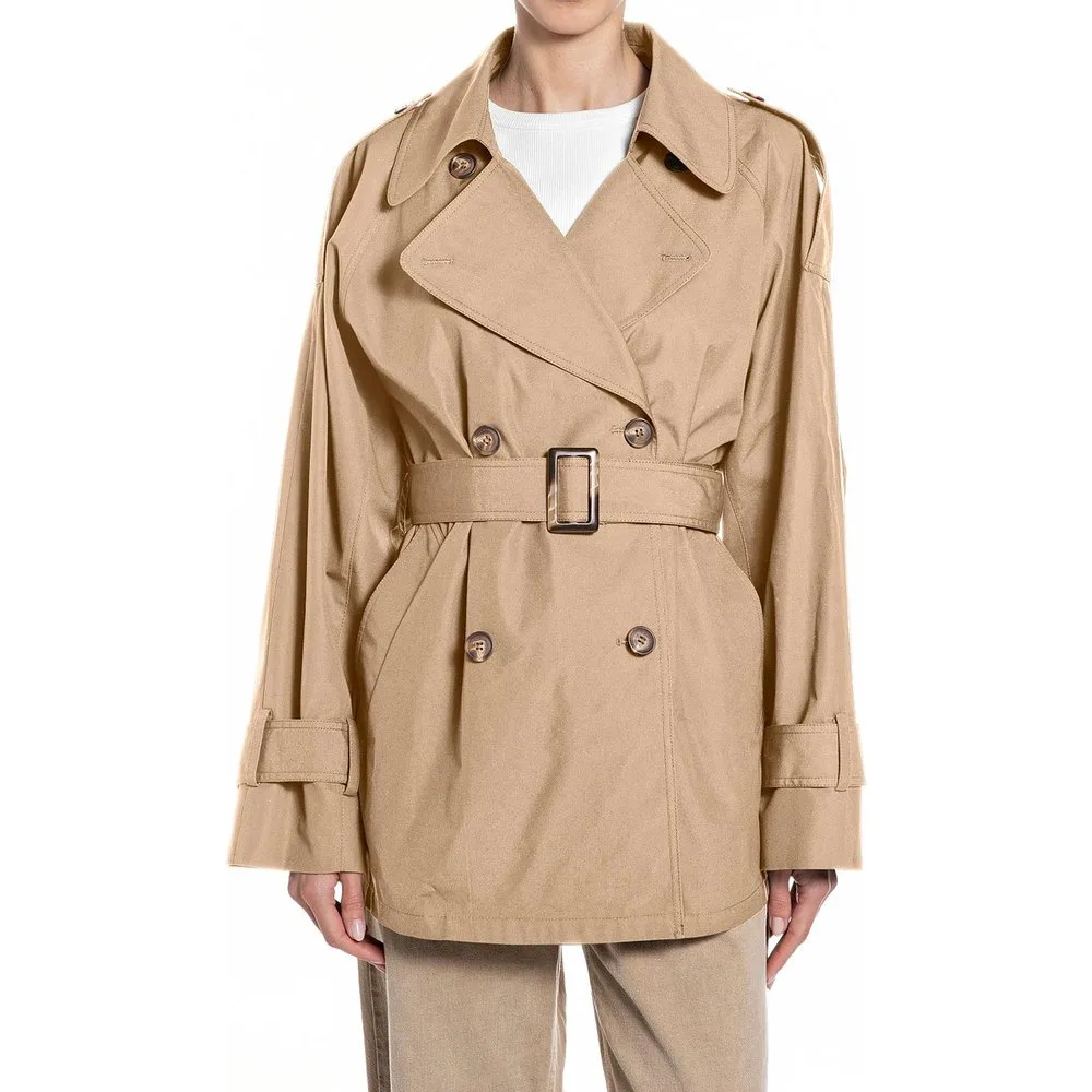 Gabardina de mujer de algodón corta - Replay - FashionsVida