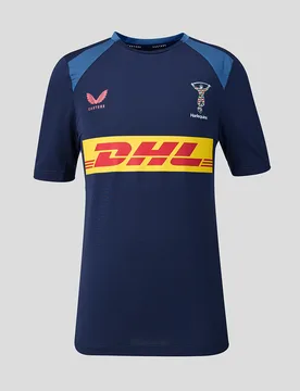 Harlequins Junior 2026/27 Training Short Sleeve T-shirt NAVY JL Unisex - Castore - FashionsVida